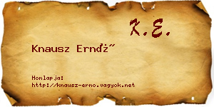 Knausz Ernő névjegykártya