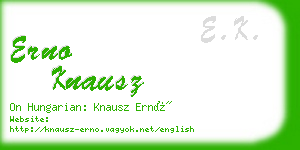 erno knausz business card